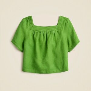 J. Crew Green Square Neck Top